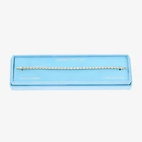 Sparkle Allure Womens Cubic Zirconia 14K Gold Over Brass Oval 7.5 Inch Tennis Bracelet