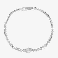 Sparkle Allure Graduated Womens Cubic Zirconia Pure Silver Over Brass Marquise 7.5 Inch Tennis Bracelet
