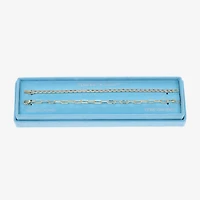 Sparkle Allure Tennis & Chain Womens 2-pc. Cubic Zirconia 14K Gold Over Brass Bracelet Set