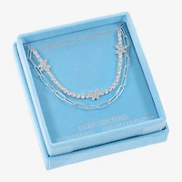 Sparkle Allure Womens Cubic Zirconia Pure Silver Over Brass 18 Inch Tennis Necklace