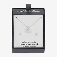 Sparkle Allure Womens Cubic Zirconia Pure Silver Over Brass 2-pc. Jewelry Set
