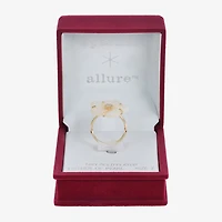 Sparkle Allure Womens White Mother Of Pearl 14K Gold Over Brass Flower Cocktail Ring