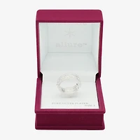 Sparkle Allure Faux Stack Link Womens 7.5MM Pure Silver Over Brass Band