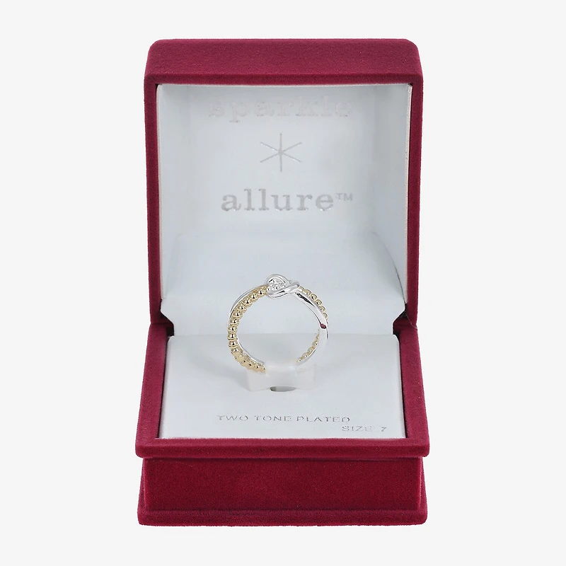 Sparkle Allure Textured Womens 2MM Pure Silver Over Brass Knot Band