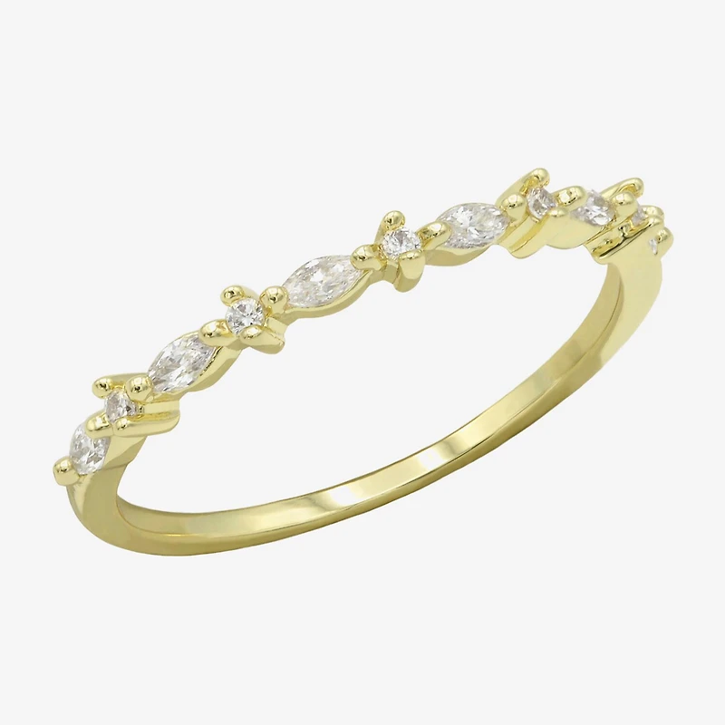 Sparkle Allure Womens Cubic Zirconia 14K Gold Over Brass Band