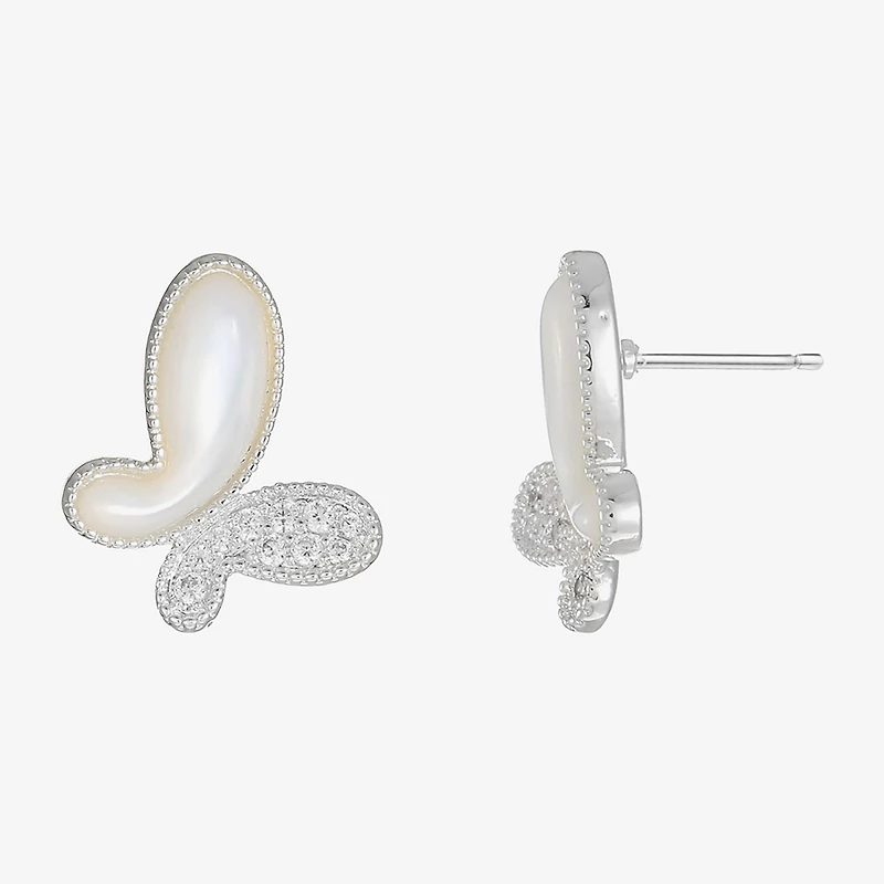 Sparkle Allure Cubic Zirconia 13mm Butterfly Stud Earrings