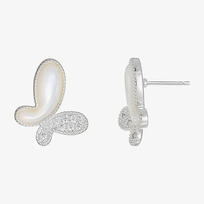 Sparkle Allure Cubic Zirconia 13mm Butterfly Stud Earrings