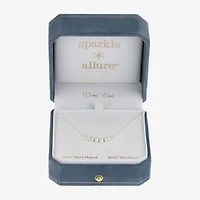 Sparkle Allure Womens Pure Silver Over Brass 16 Inch Collar Necklace