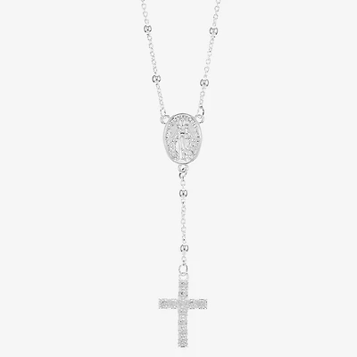Sparkle Allure Womens Cubic Zirconia Pure Silver Over Brass 16 Inch Y Necklace