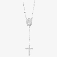 Sparkle Allure Womens Cubic Zirconia Pure Silver Over Brass 16 Inch Y Necklace