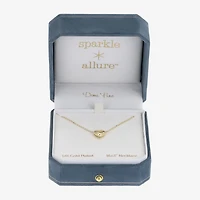 Sparkle Allure Puff Womens 14K Gold Over Brass Heart 16 Inch Pendant Necklace