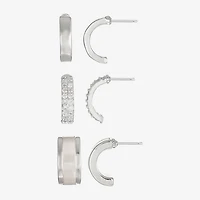 Sparkle Allure Womens Cubic Zirconia 3 Pair Earring Set