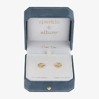 Sparkle Allure Cubic Zirconia 14K Gold Over Brass 12mm Flower Stud Earrings