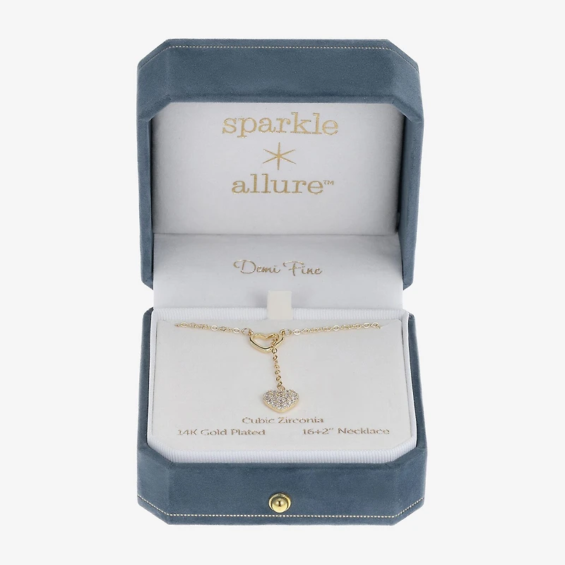 Sparkle Allure Womens Cubic Zirconia 14K Gold Over Brass 16 Inch Y Necklace