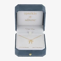 Sparkle Allure Womens 14K Gold Over Brass Bow 16 Inch Pendant Necklace