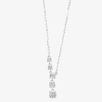 Sparkle Allure Womens Cubic Zirconia Pure Silver Over Brass 16 Inch Y Necklace