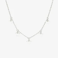 Sparkle Allure Charm Womens Pure Silver Over Brass 16 Inch Collar Necklace