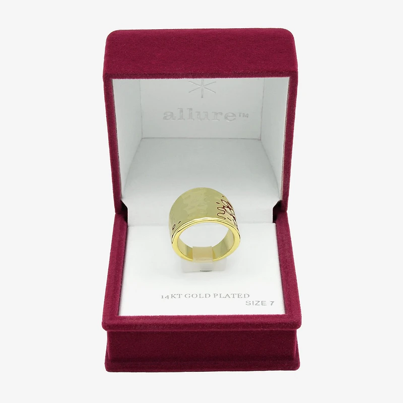 Sparkle Allure Hammered Womens 6.5MM 14K Gold Over Brass Band