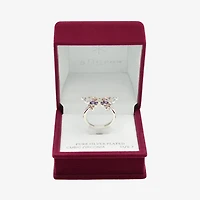Sparkle Allure Womens Multi Color Cubic Zirconia Pure Silver Over Brass Butterfly Cocktail Ring