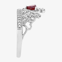 Limited Quantities! Womens Lab Created Red Ruby Sterling Silver Heart Cocktail Ring