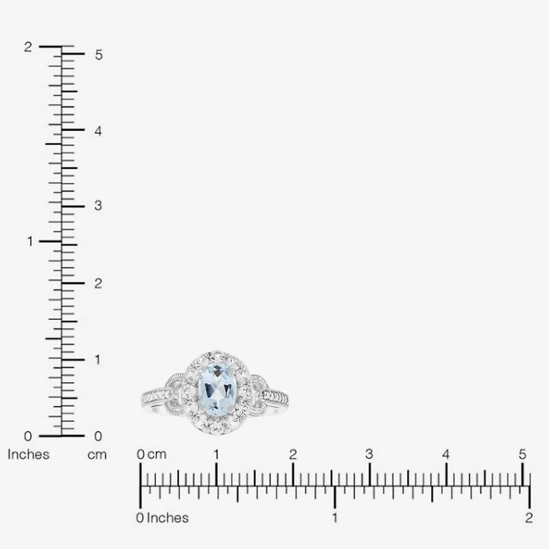 Limited Quantities! Womens Genuine Blue Aquamarine Sterling Silver Cocktail Ring