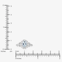 Limited Quantities! Womens Genuine Blue Aquamarine Sterling Silver Cocktail Ring