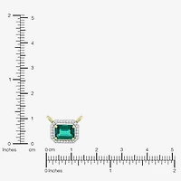 Limited Quantities! Womens Lab Created Green Emerald 14K Gold Over Silver 18 Inch Pendant Necklace