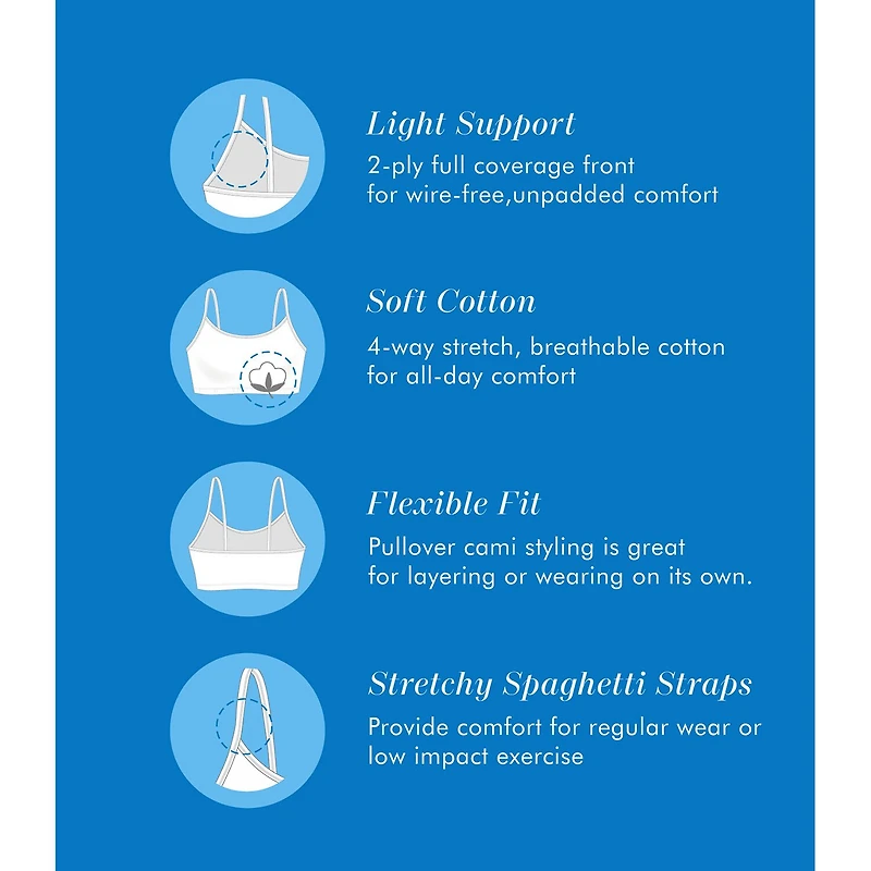 Bestform Spaghetti Strap Cotton Comfort Bra 3pk – 5009036PP