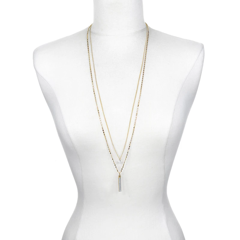 Bijoux Bar Delicates Gold Tone Womens 30 Inch Strand Necklace