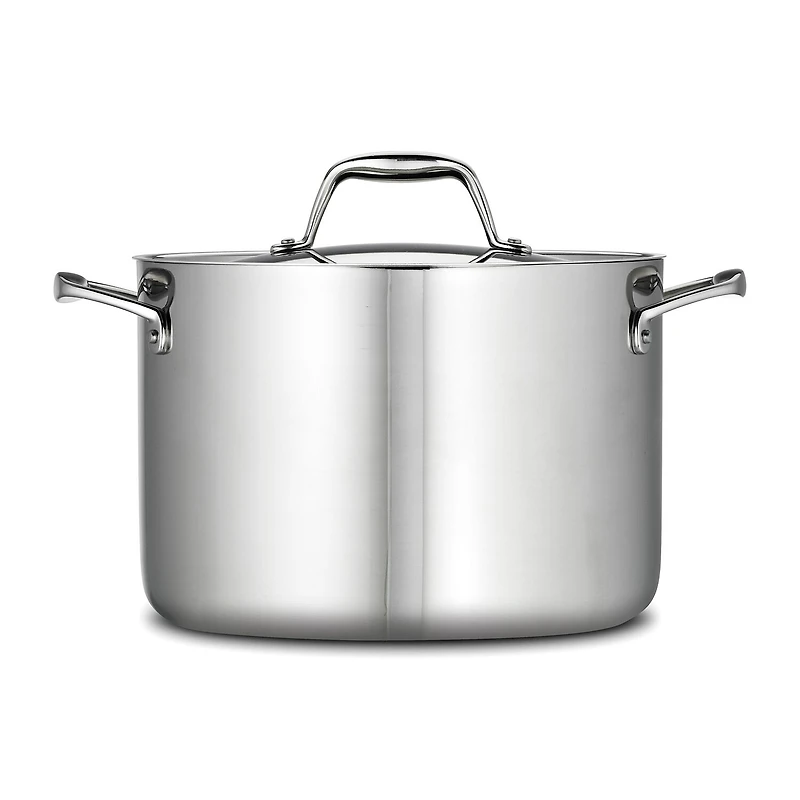 Tramontina Gourmet 8-qt. Tri-Ply Clad 18/10 Stainless Steel Induction-Ready Stock Pot with Lid