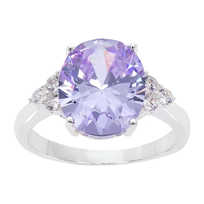 Sparkle Allure Womens Cubic Zirconia Pure Silver Over Brass Engagement Ring