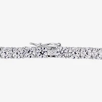 Womens Lab Created White Sapphire Sterling Silver 7.25 Inch Tennis Bracelet