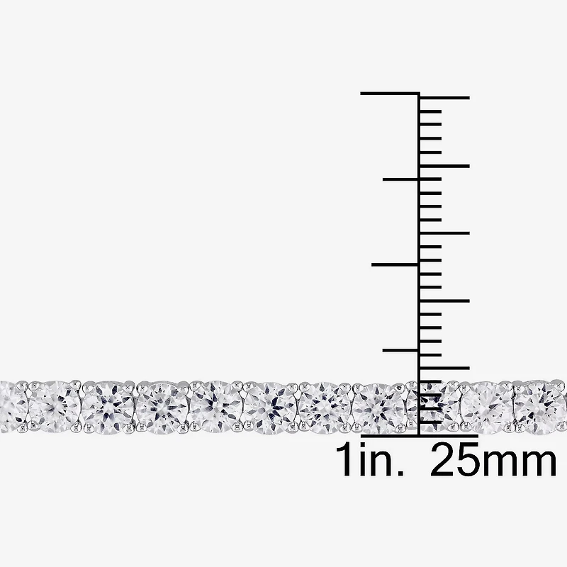 Womens Lab Created White Sapphire Sterling Silver 7.25 Inch Tennis Bracelet