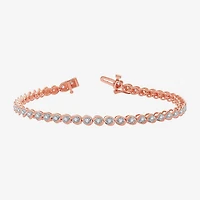 Womens 1 CT. T.W. Natural White Diamond 10K Gold 7.5 Inch Tennis Bracelet