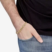 Mens 10K Gold 9 Inch Hollow Figaro Chain Bracelet