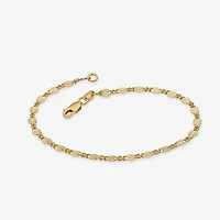 Made in Italy Womens 24K Gold Over Silver Sterling Silver Solid 7.5 Inch Link Bracelet