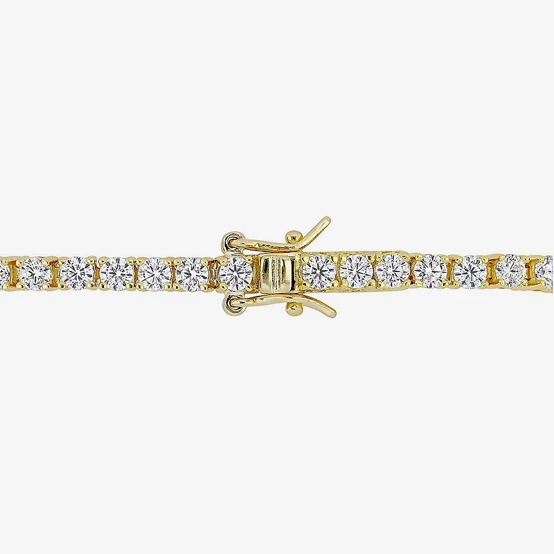 Womens 5 CT. T.W. Lab Created White Moissanite 18K Gold Over Silver Tennis Bracelet