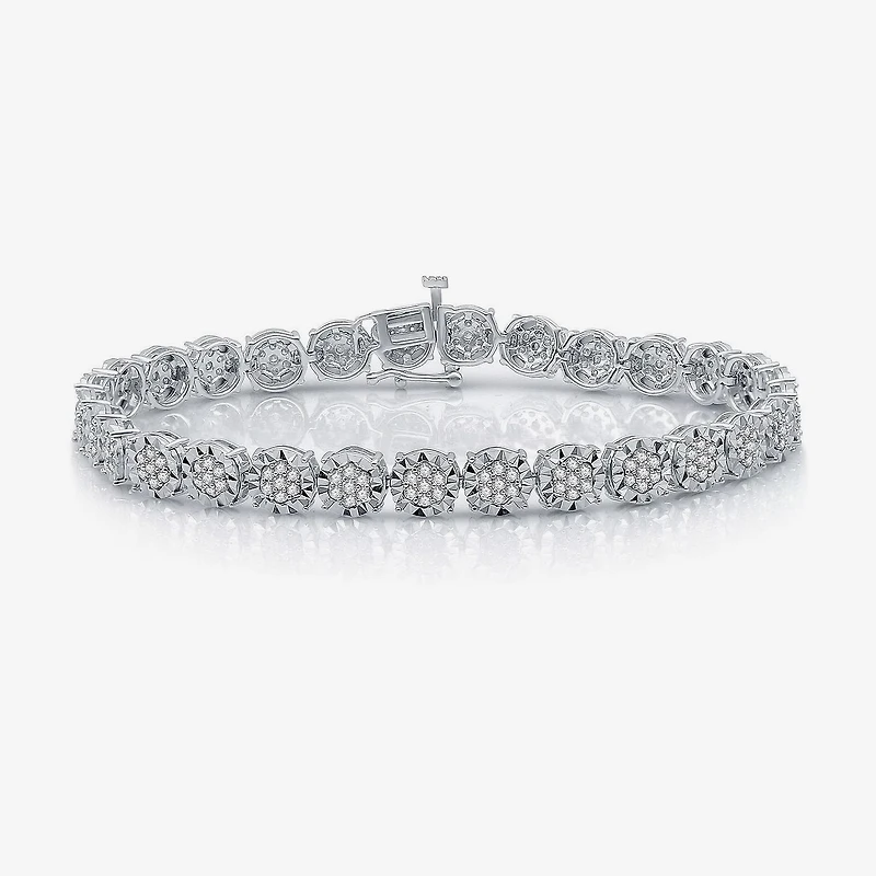 2 CT.T.W. Natural Diamond Sterling SIlver Tennis Bracelet