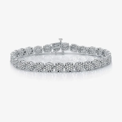 2 CT.T.W. Natural Diamond Sterling SIlver Tennis Bracelet