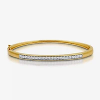 Womens 1/10 CT. T.W. Natural White Diamond 14K Gold Over Silver Bangle Bracelet
