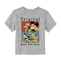 Disney Collection Toddler Unisex Crew Neck Short Sleeve Regular Fit Mickey and Friends Mouse Graphic T-Shirt