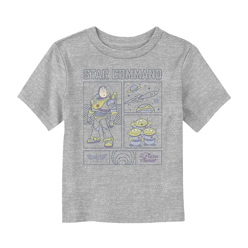 Disney Collection Toddler Boys Crew Neck Short Sleeve Regular Fit Buzz Lightyear Toy Story Graphic T-Shirt