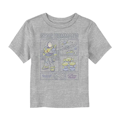 Disney Collection Toddler Boys Crew Neck Short Sleeve Regular Fit Buzz Lightyear Toy Story Graphic T-Shirt
