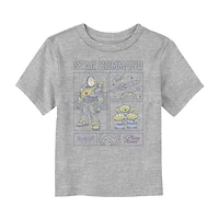 Disney Collection Toddler Boys Crew Neck Short Sleeve Regular Fit Buzz Lightyear Toy Story Graphic T-Shirt