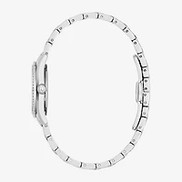 Bulova Crystal Womens Crystal Accent Silver Tone Stainless Steel Bracelet Watch 96l311