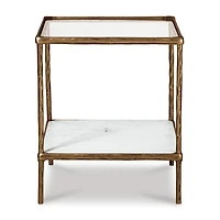 Signature Design By Ashley Ryandale in Antique Brass Accent Table