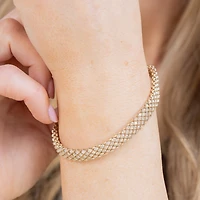 (H-I / I1) Womens 10K Gold 7.25 Inch Chain Bracelet