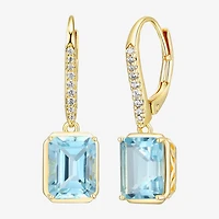 Gemstone 18K Gold Over Silver Drop Earrings
