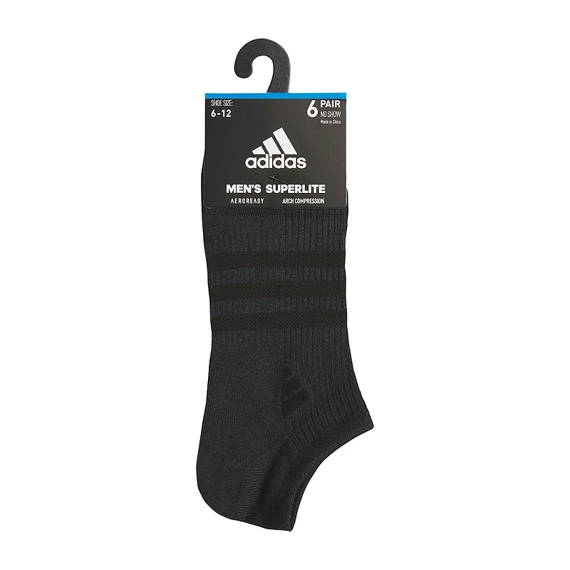 adidas Superlite Mens Multi-Pack 6 Pair No Show Socks