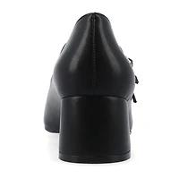 Journee Collection Nally Womens Square Closed Toe Block Heel Pumps